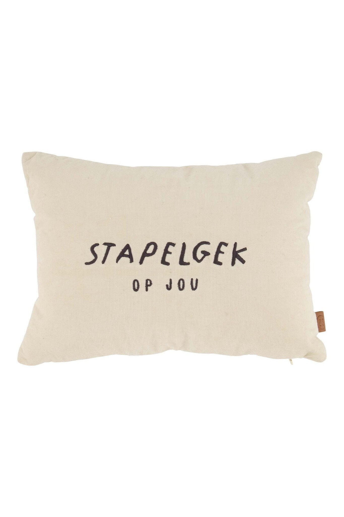 Zusss | Cordkissen, Crazy, 35x25cm, Sand/Anthrazitgrau