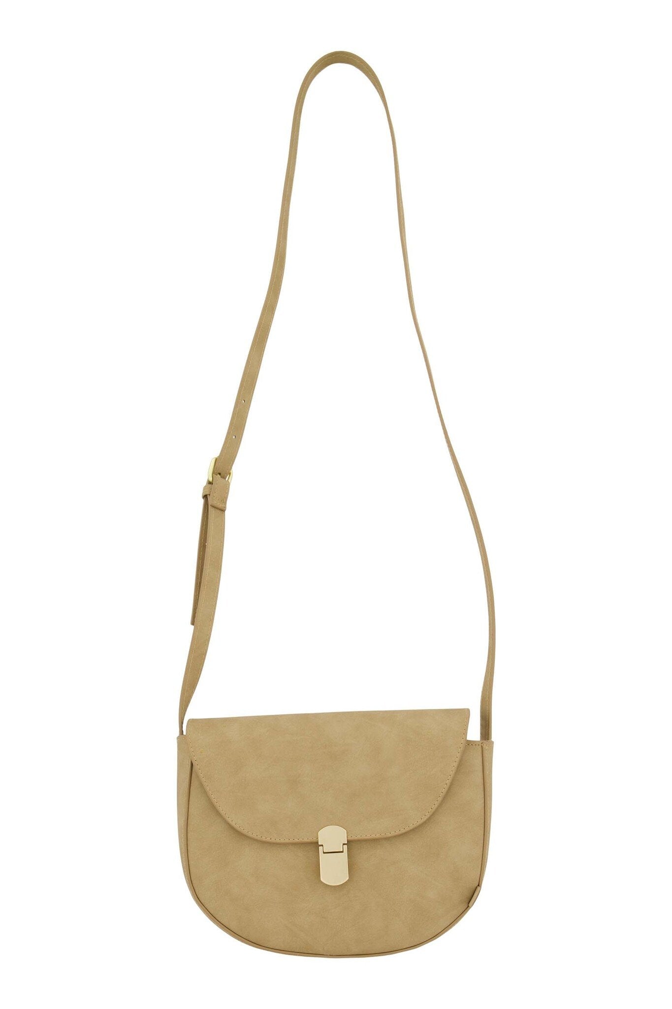 Zusss | Schultertasche mit goldenem Verschluss, taupe