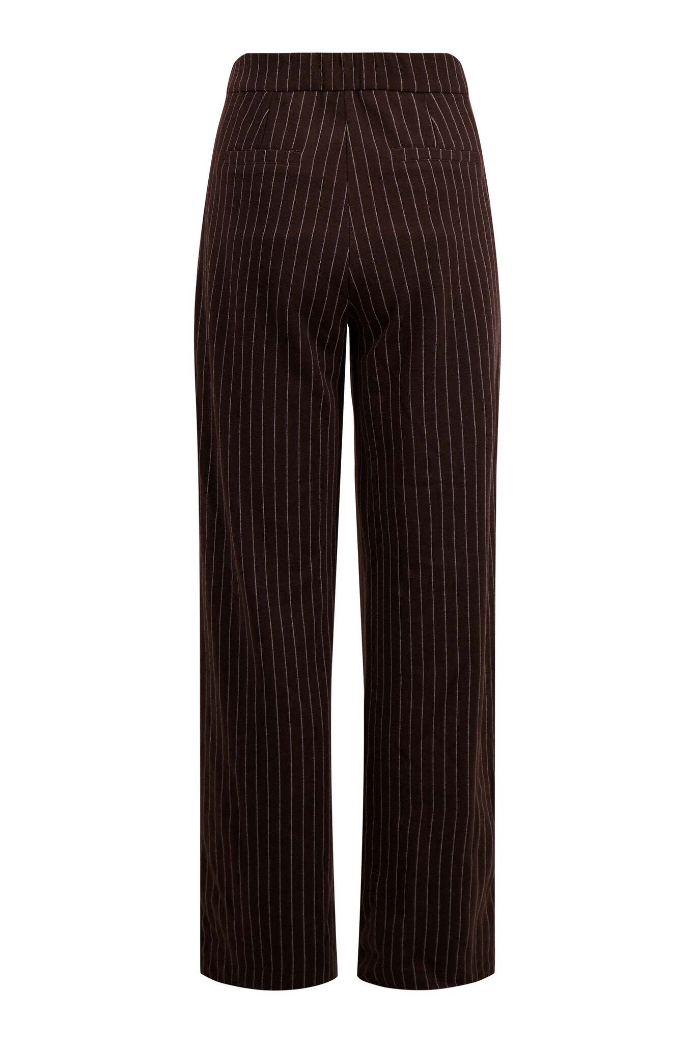 Zusss | Broek met krijtstreep chocoladebruin