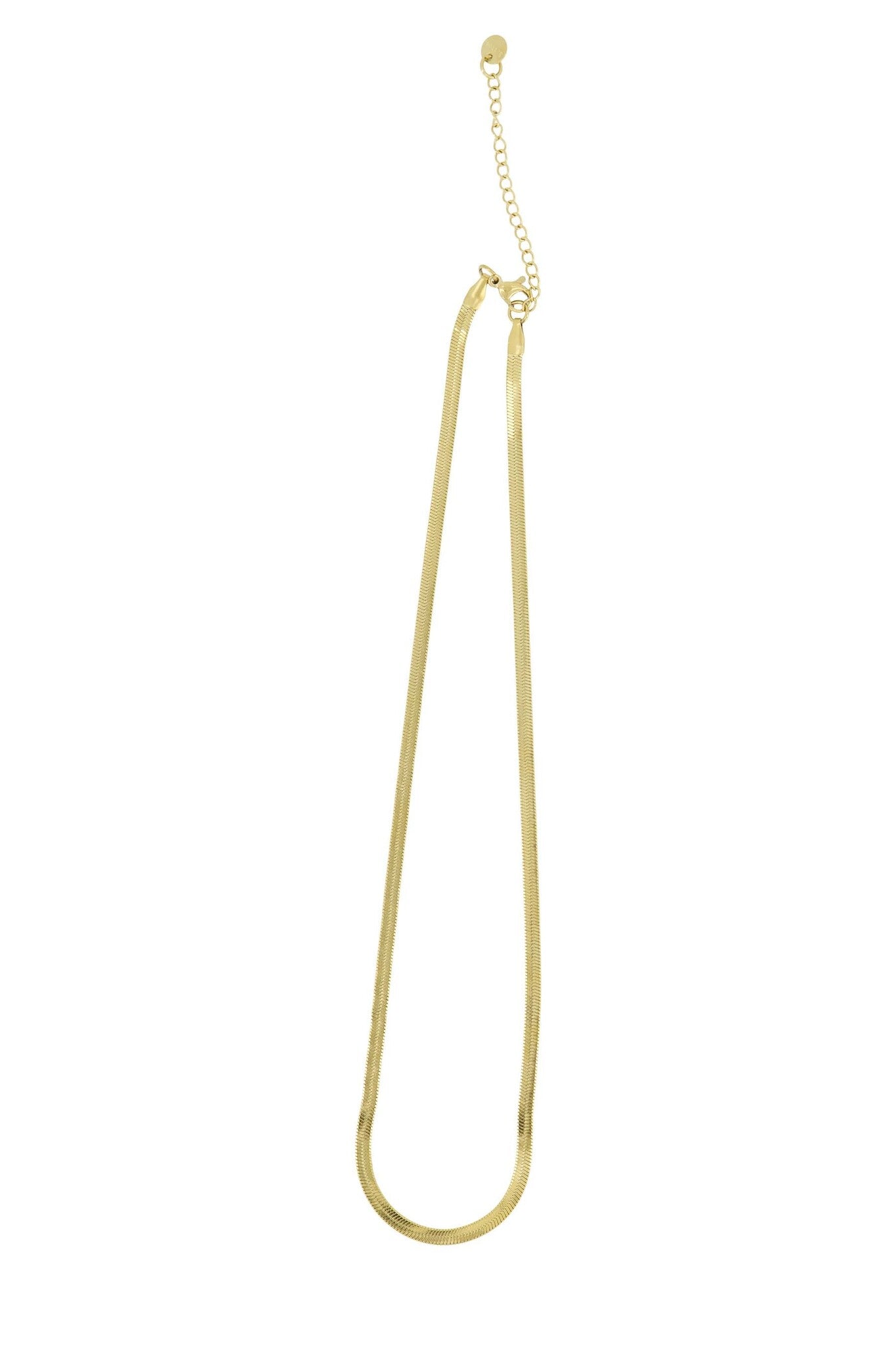 Zusss | Flache Kette mit Fischgrätenmuster in Gold