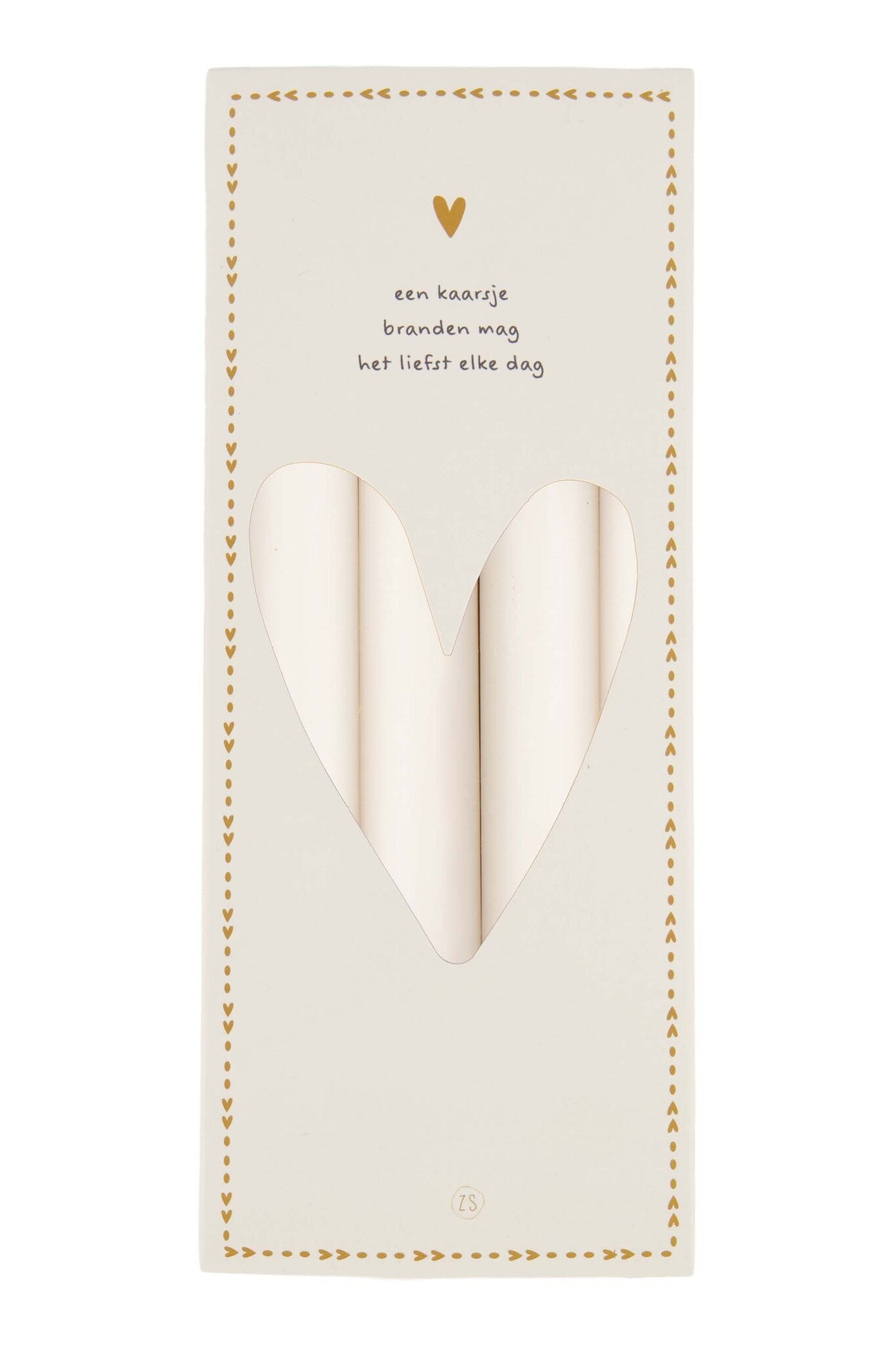 Zusss | Set mit 4 rustikalen Kerzen, 20 cm, cremeweiß