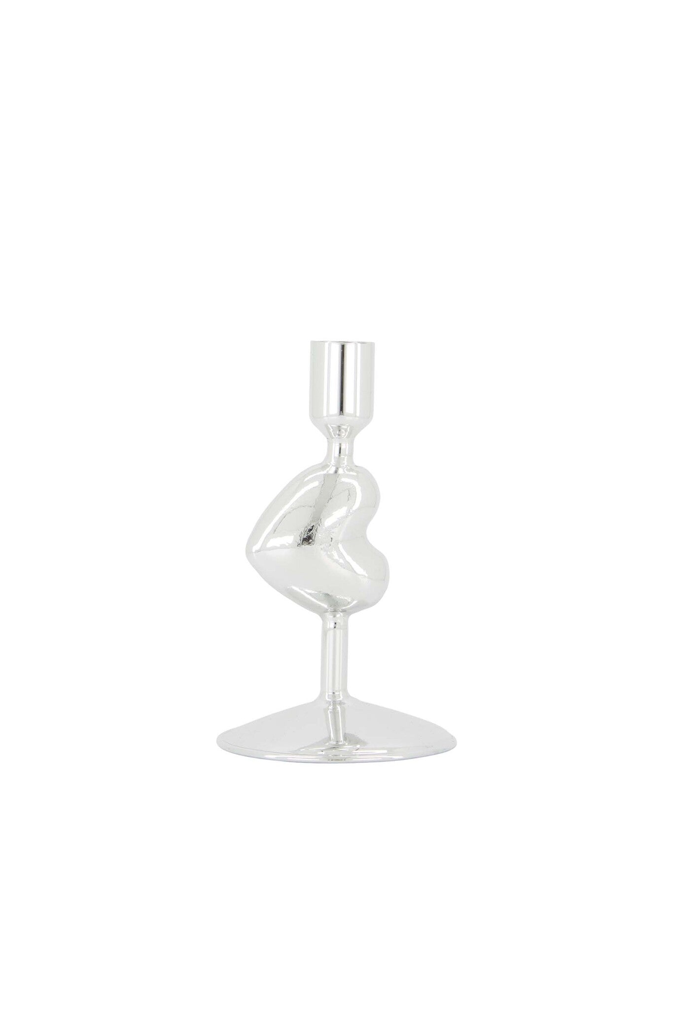 Zusss | Kerzenständer aus Glas in Herzform, silber