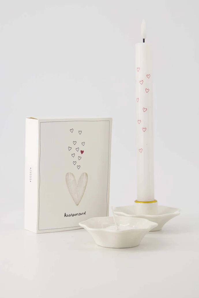 Zusss | Weißer Kerzenständer aus Keramikmuschel