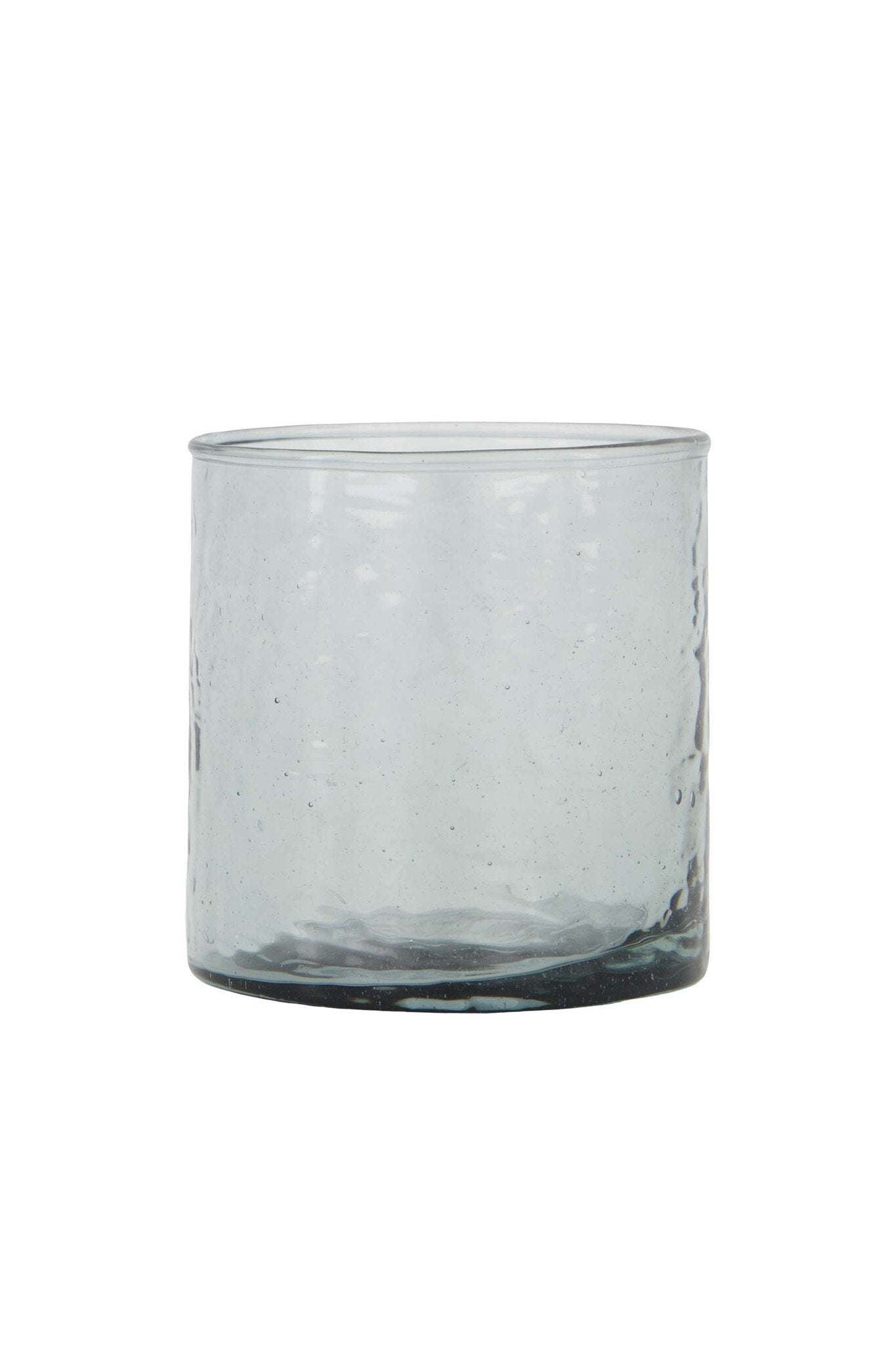 Zusss | Teelichthalter aus gehämmertem Glas, grau