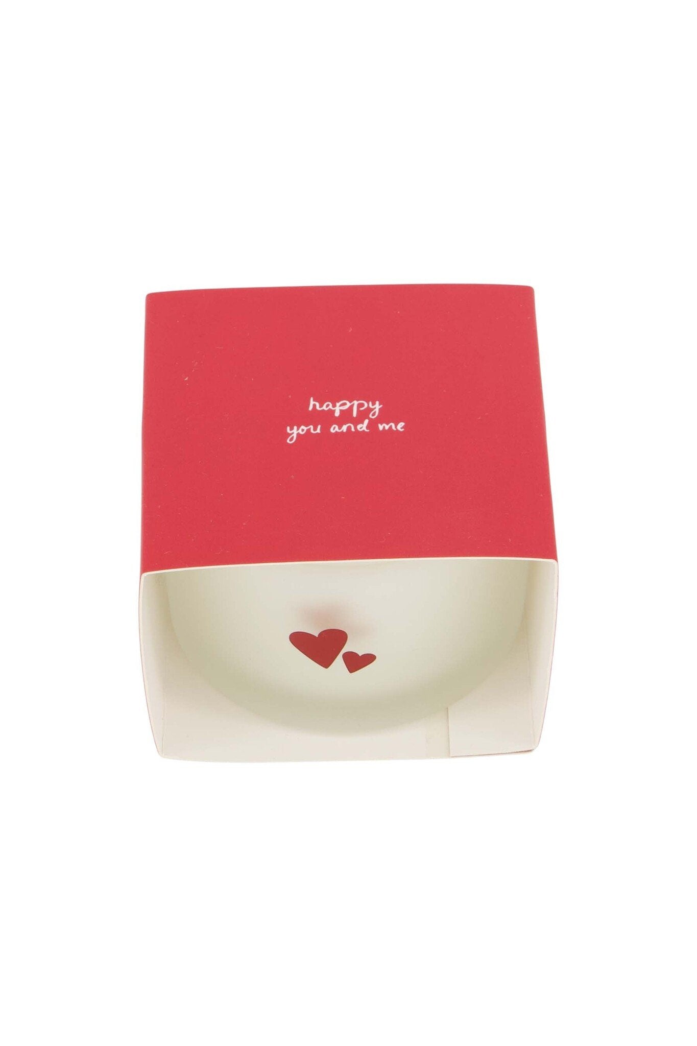 Zusss | Duftkerze in Verpackung „Happy You and Me“ weiß/rot