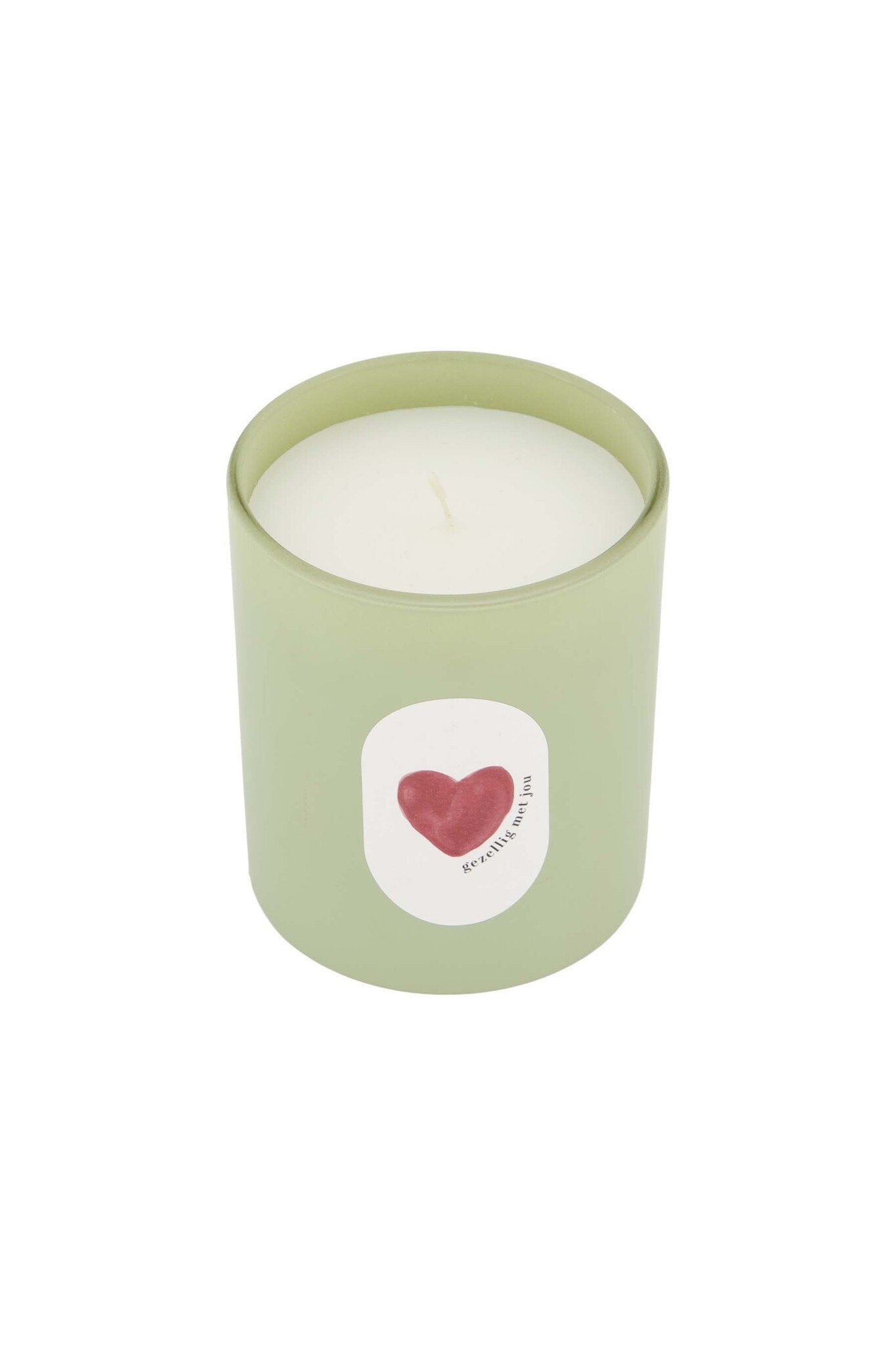 Zusss | Duftkerze aus Glas, herzförmig, graugrün