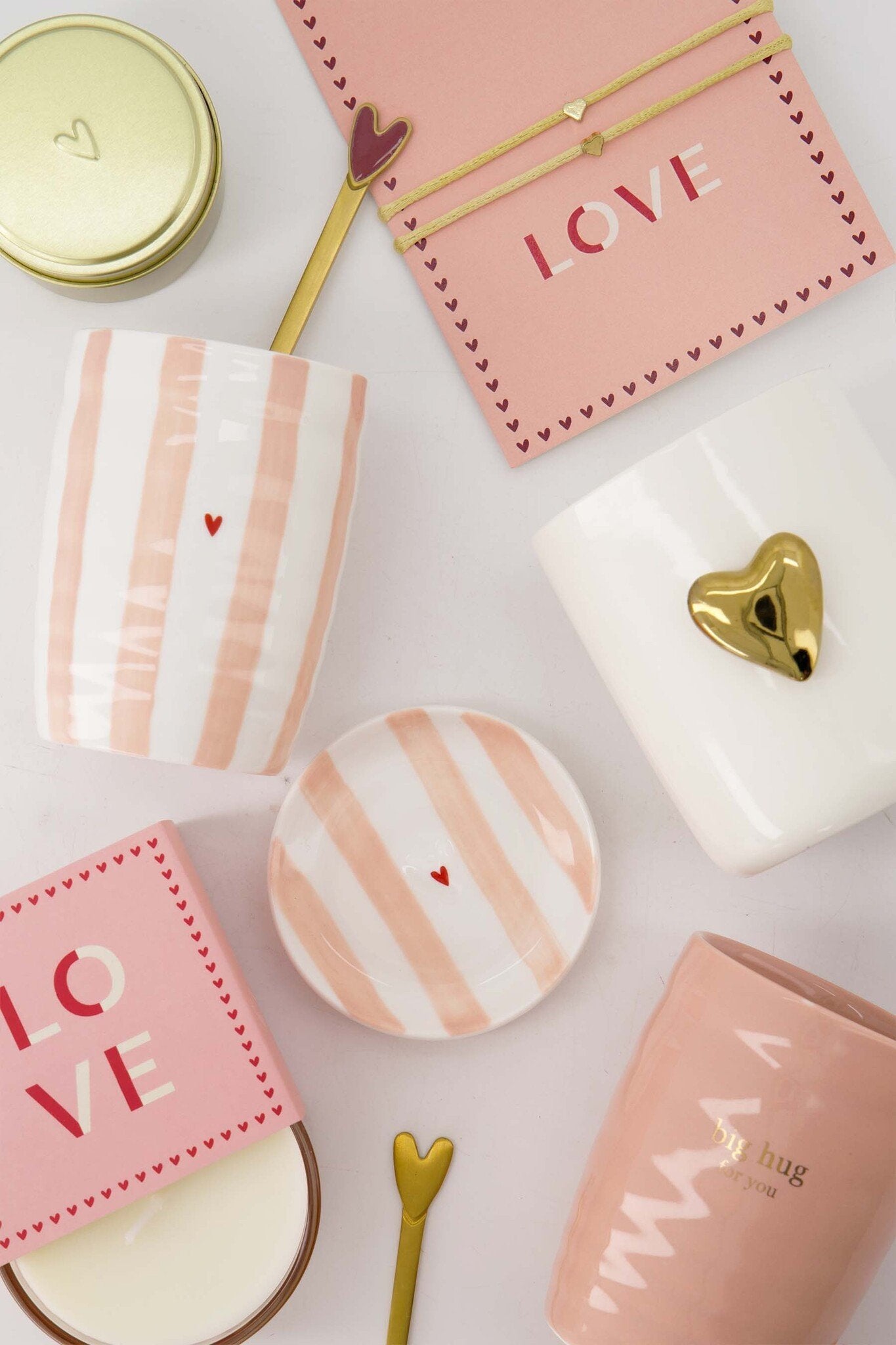 Zusss | Koffiemok streep hartje roze