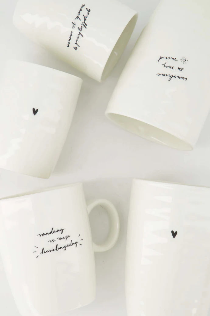 Zusss | Koffiemok gezelligheid wit / zwart