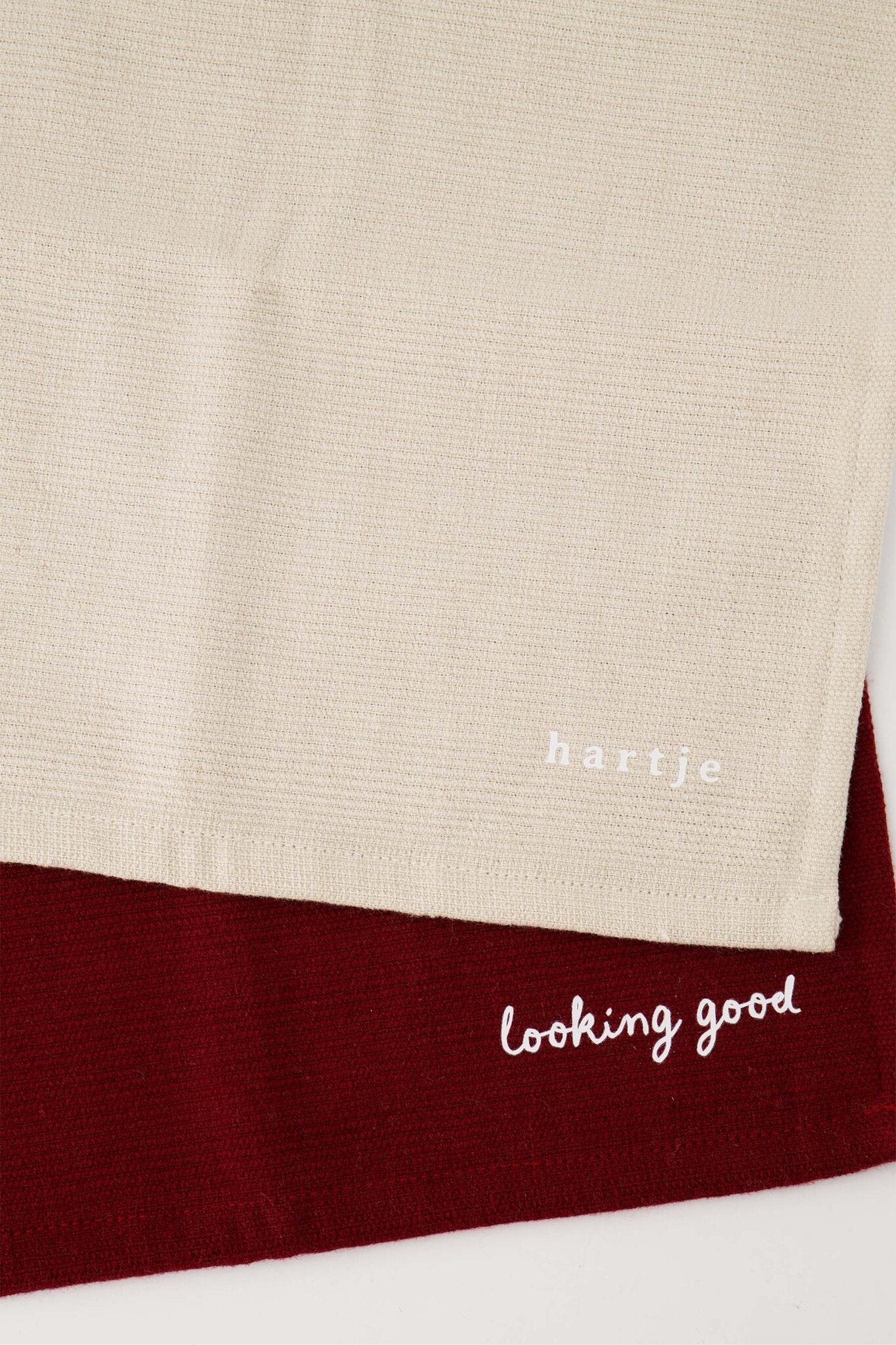 Zusss | Vaatdoekjes hartje zand/port set van 2