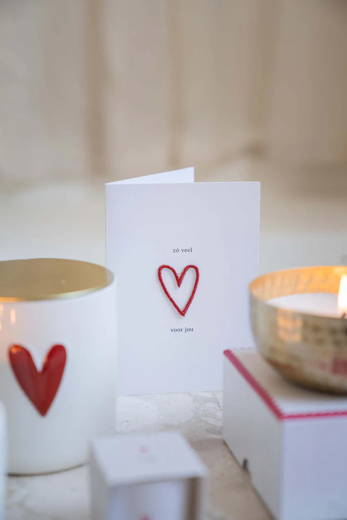 Zusss | Grußkarten-Emblem zum Aufbügeln, Herz, rot