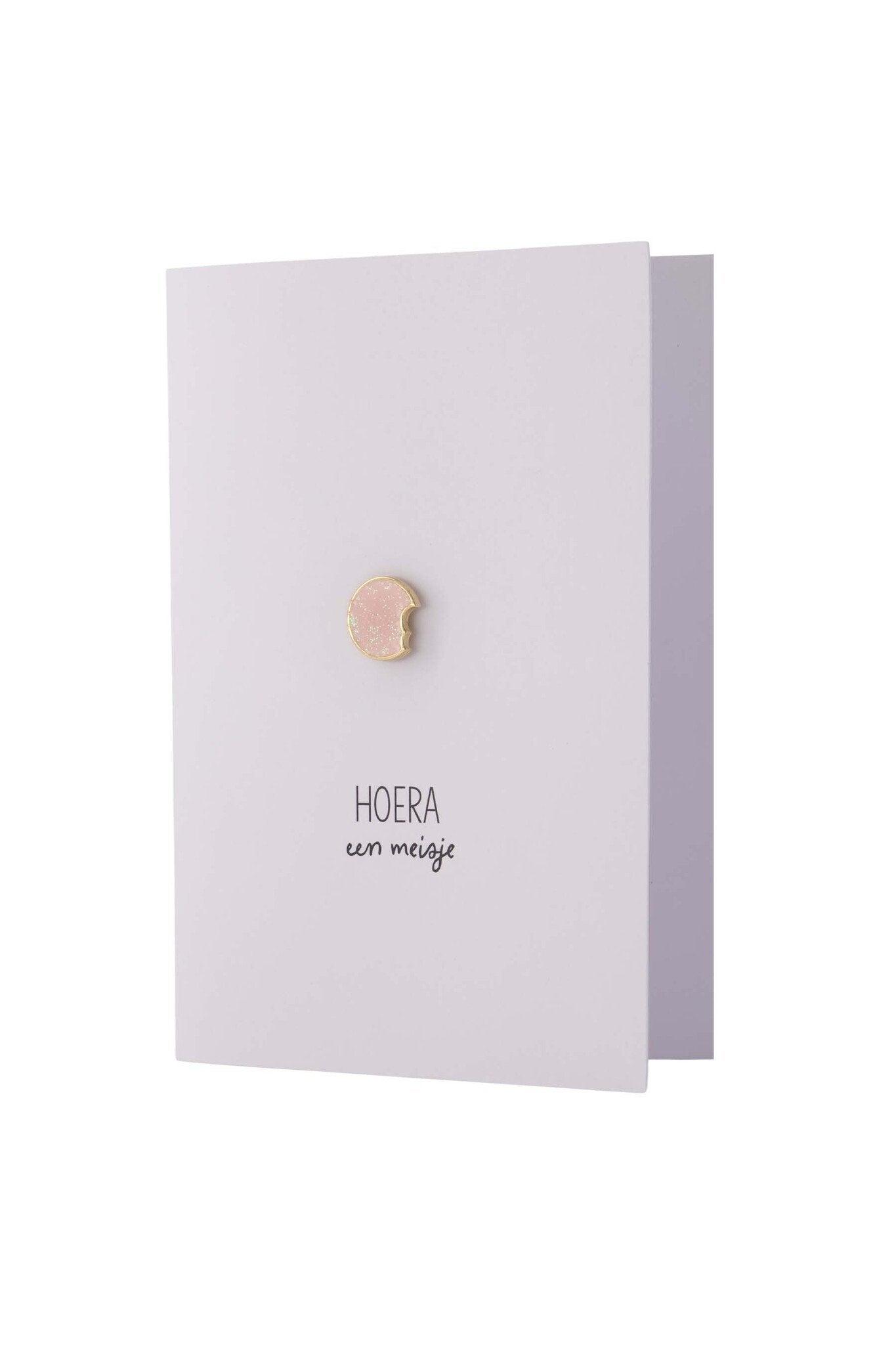 Zusss | Grußkarte „Hurra, ein Mädchen!“ Brosche weiß/rosa