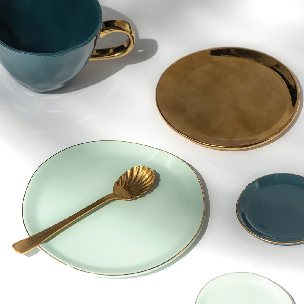Urban Nature Culture Good Morning bord Ø14 cm goud | Set van 4