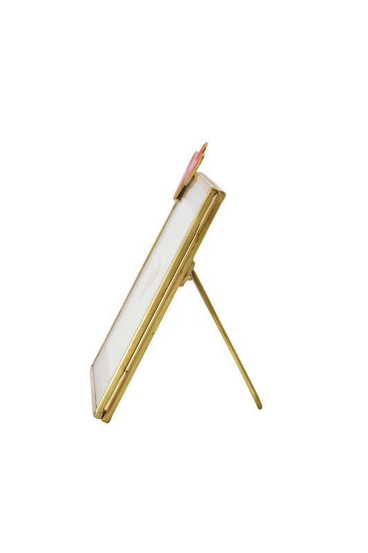 Zusss | Metall-Fotorahmen mit Herzen, rot/gold