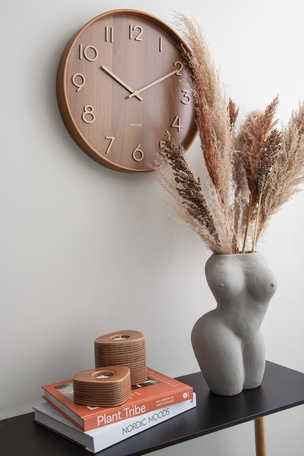 Karlsson | Wandklok Pure donkerbruin 40cm