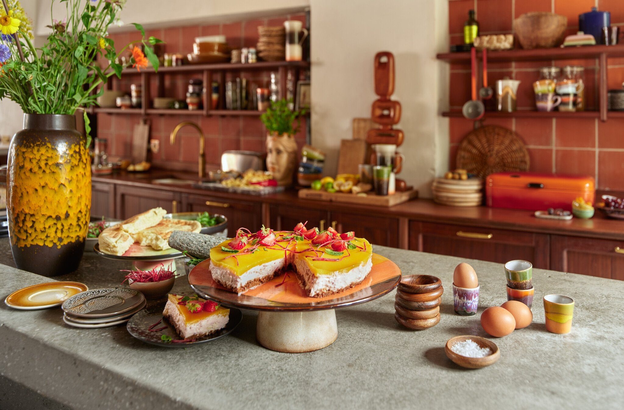 HK Living | 70's servies Eierdopjes Island set4