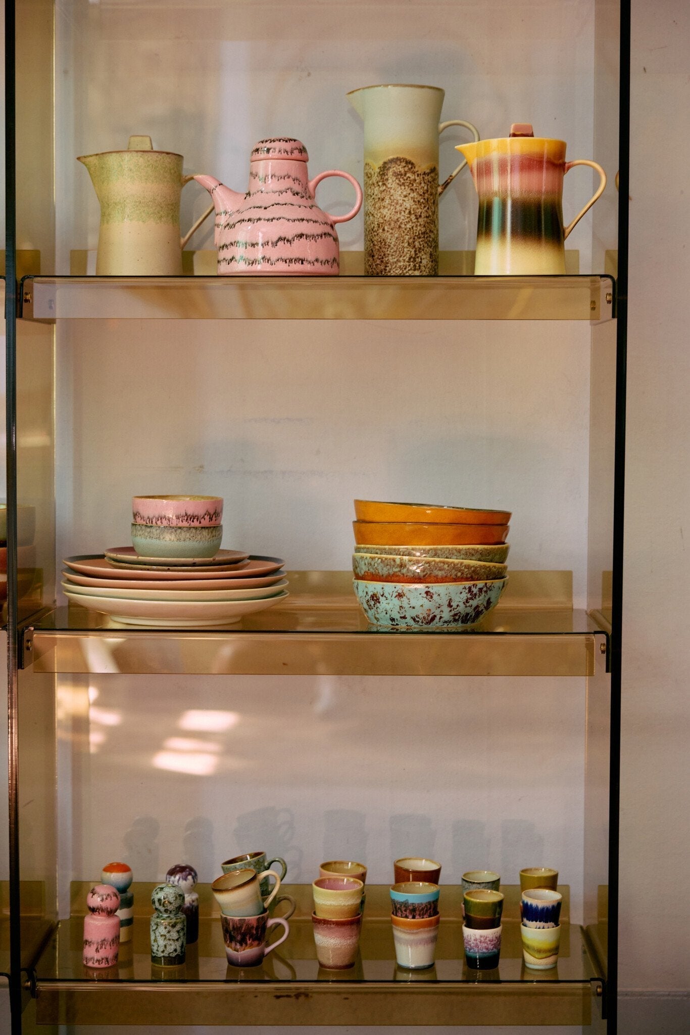 HK Living | 70's servies ristrettomokjes Futurism set van 4