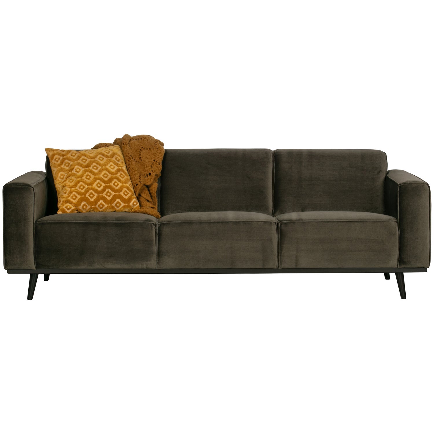 Woood Statement 3-Zits Bank 230cm Velvet Warmgroen