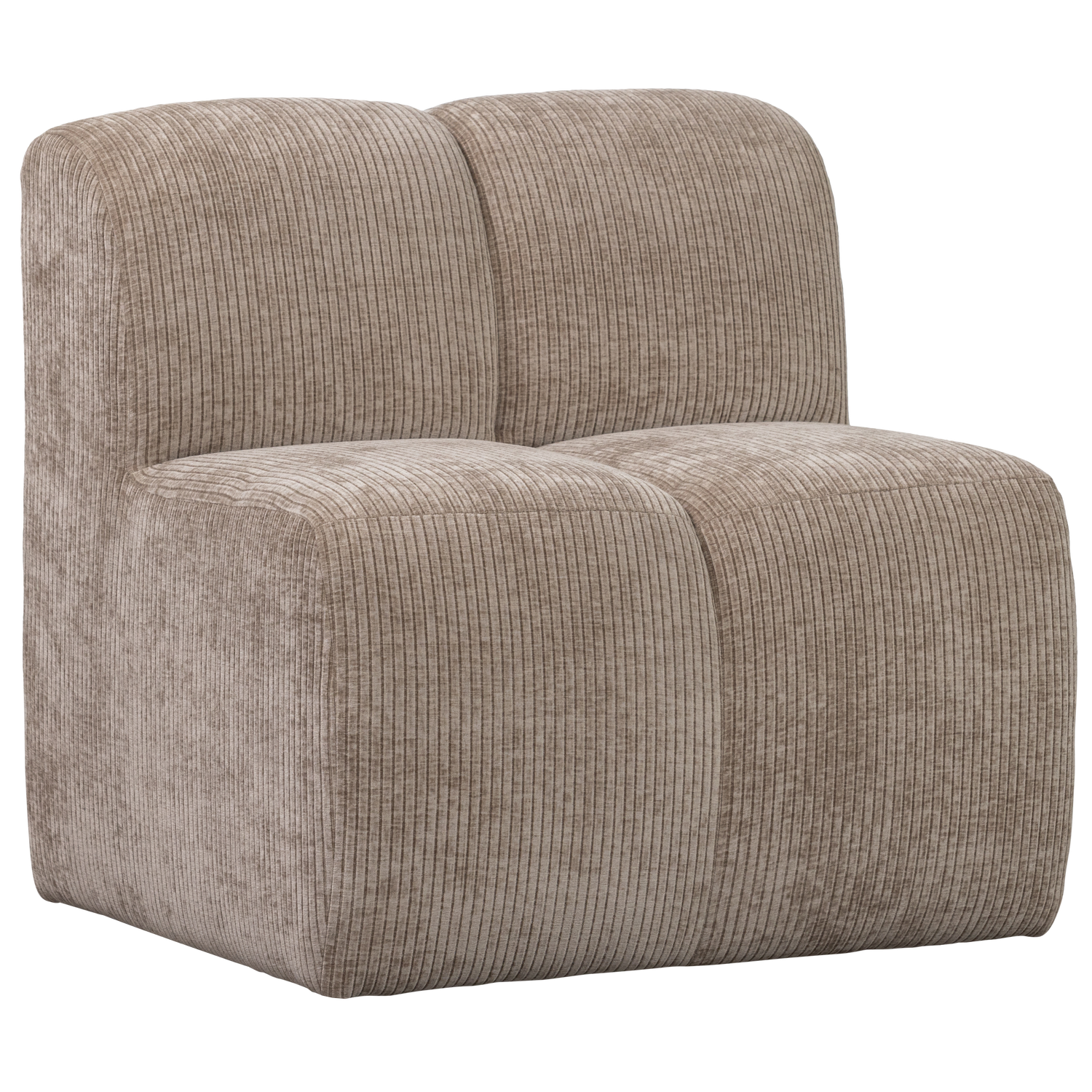 Woood Mojo Eetbank 84cm met rugleuning ribstof donkerzand