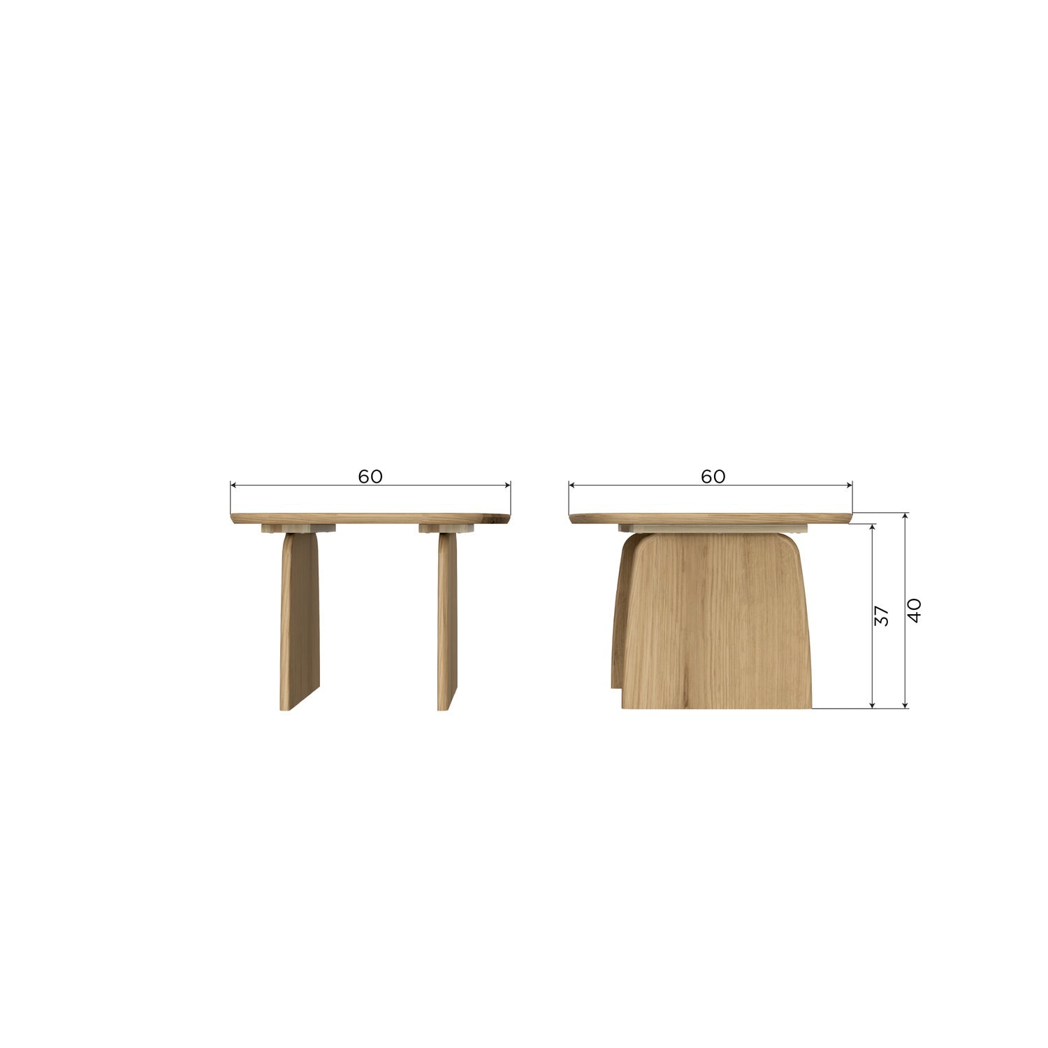 Woood Tablo Salontafel eiken transparant 60cm