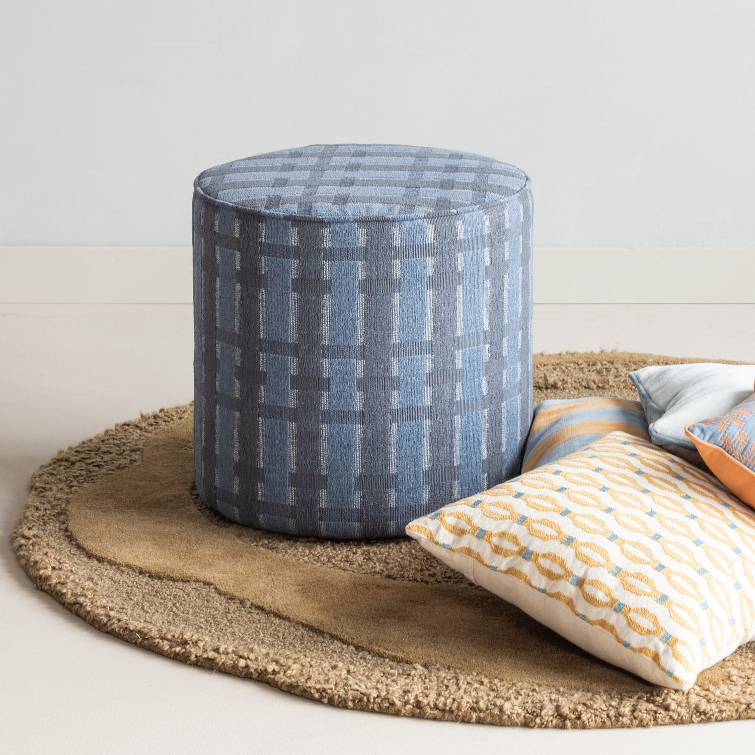 Woood Lira Kussenset blauw/oranje 4stuks