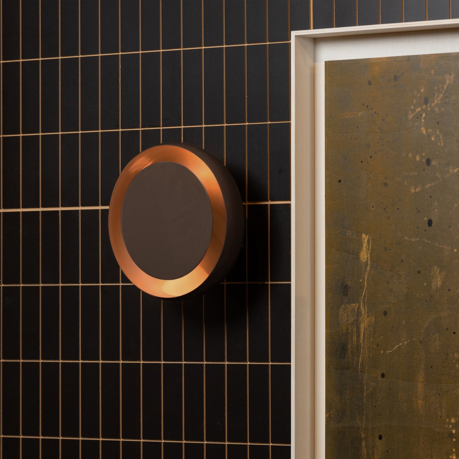Woood Gloomy Wandlamp rond metaal bruin