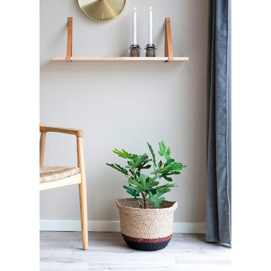 House Nordic | Houten wandschap met leren houders 80cm