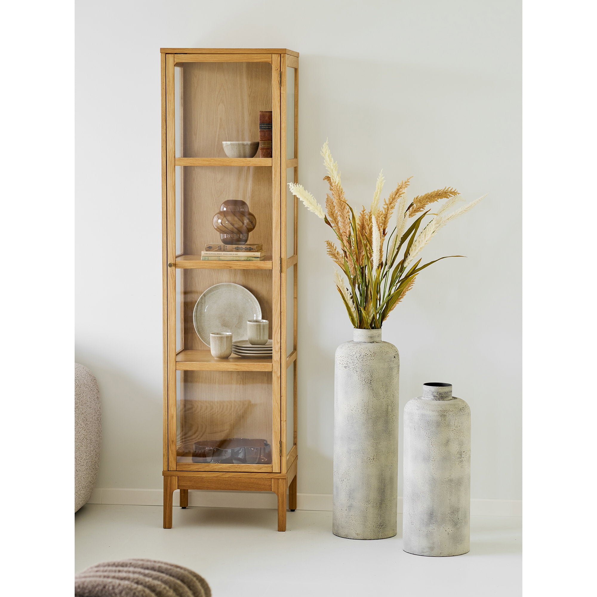 House Nordic Vaas metaal antiek beige 78.5cm