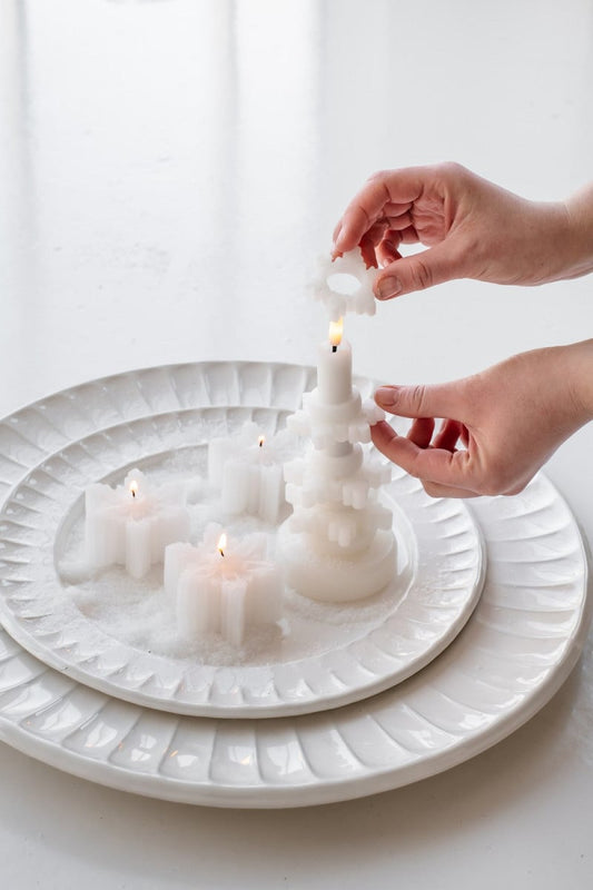 Home Society | Kaars stapelbaar stars wit