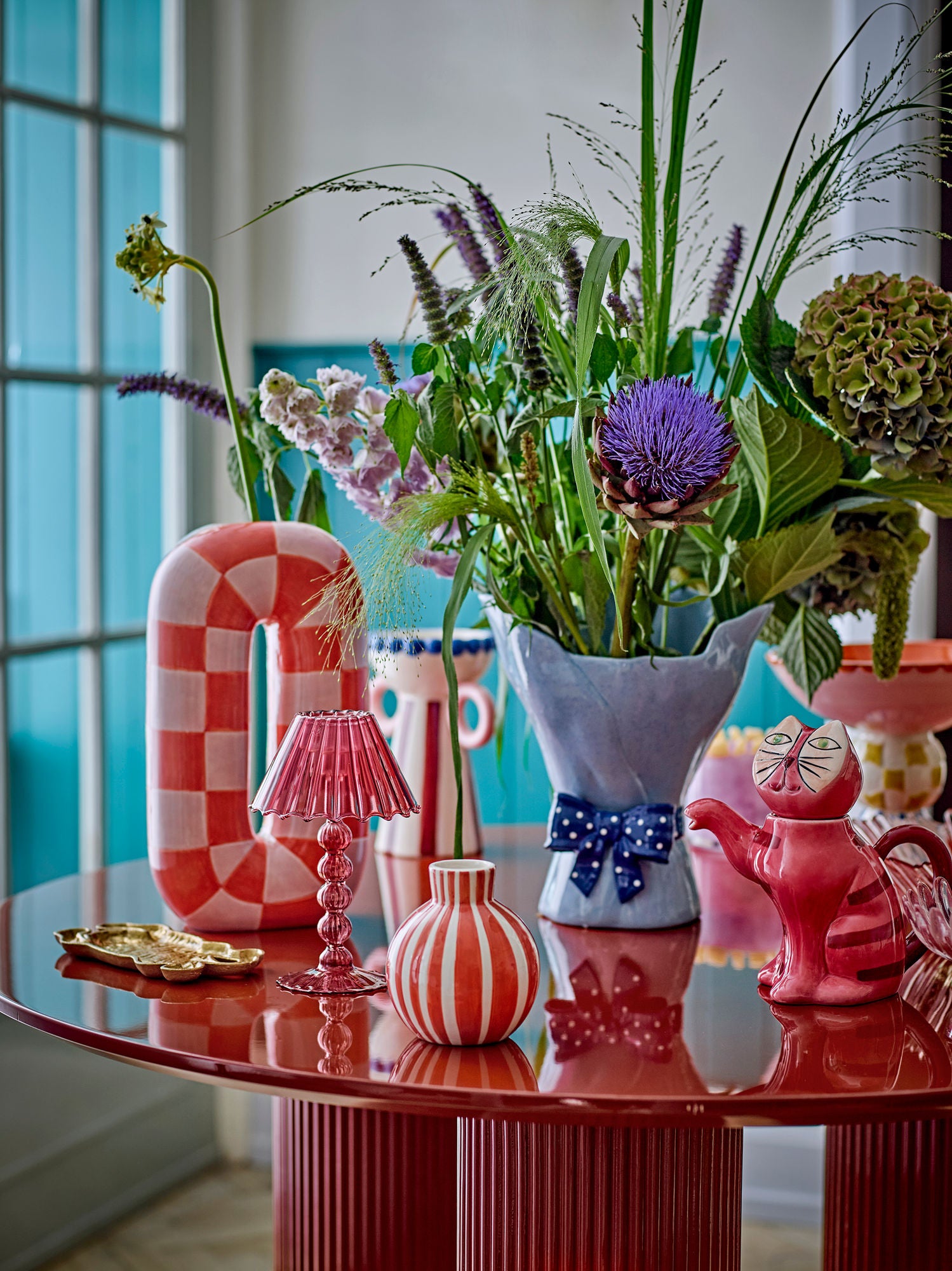 Bloomingville Mae Vaas Oranje Keramiek