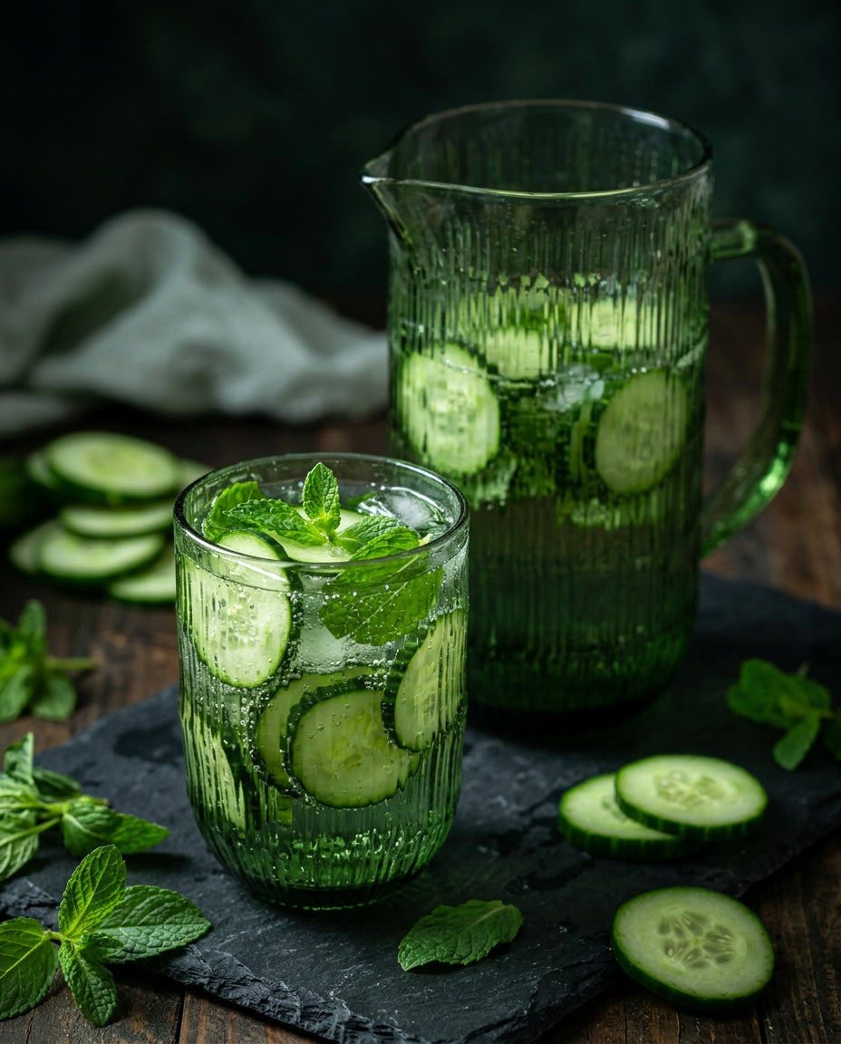 Bazar Bizar Waterglas The Ripple Mosgroen glas