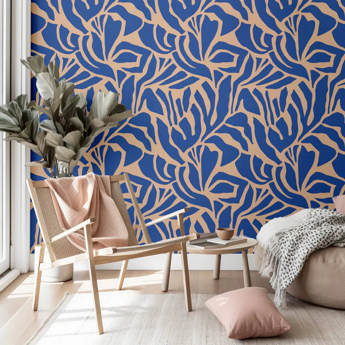 Behangstaal Meet Me at the Wall - Flow Blue - Sabine van Vessem