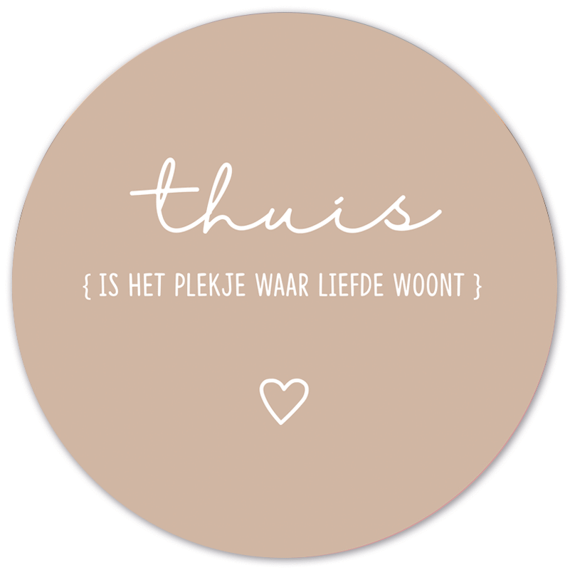 Muurcirkel Thuis beige
