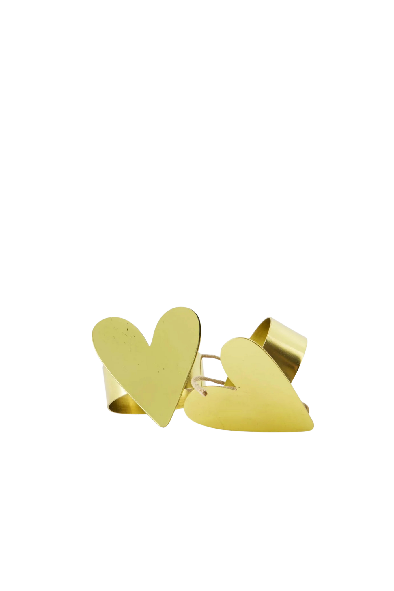 Zusss | Serviettenringe Herz Gold | Set 2