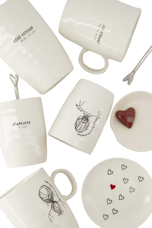 Zusss | Schaaltje hartje 3D wit/port