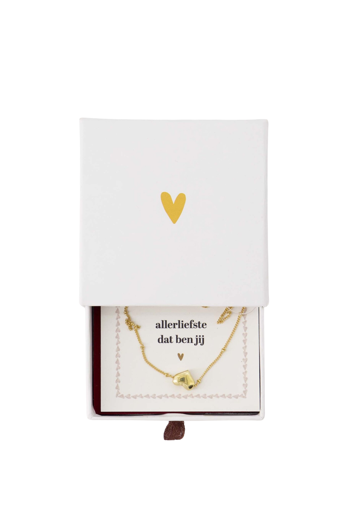 Zusss | Herzförmige Halskette in weißer Schiebebox