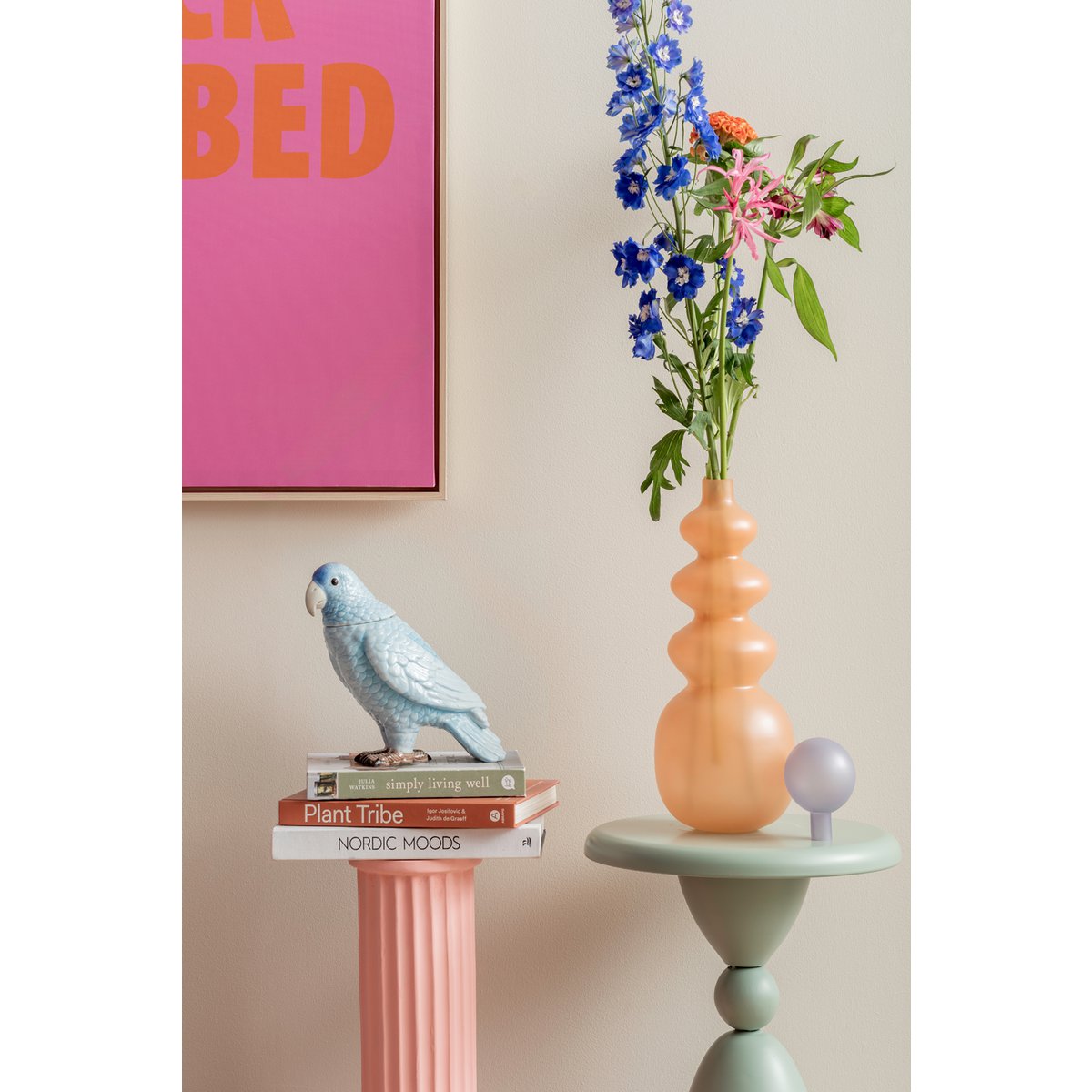 Present Time Voorraadpot Vogel blauw