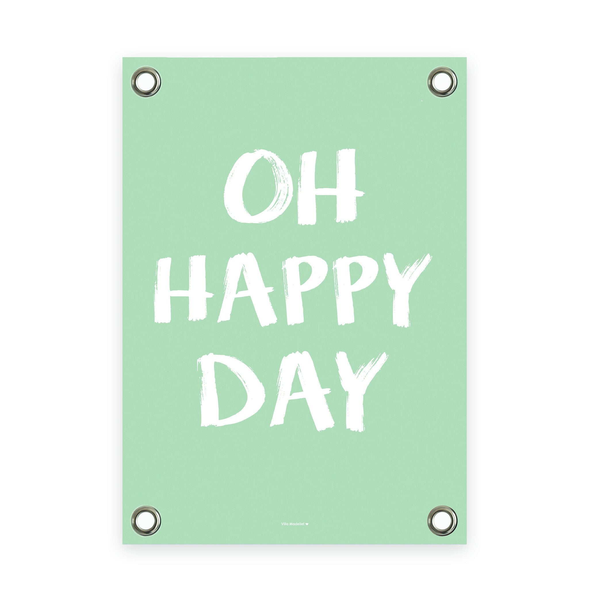 VM | Gartenposter „Happy Day“ (Grün, Weiß)