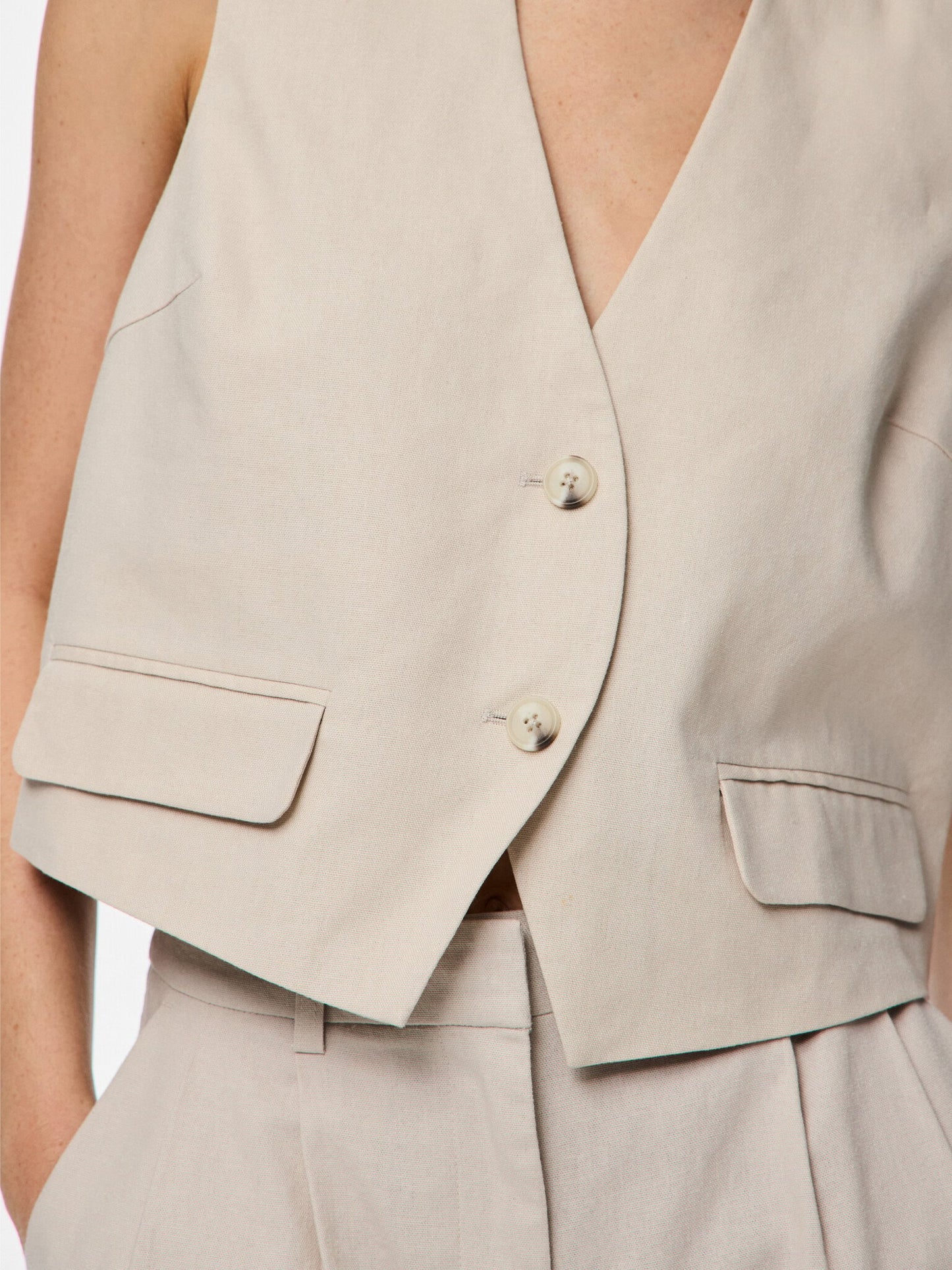 Pieces | Gilet Tiki silver gray