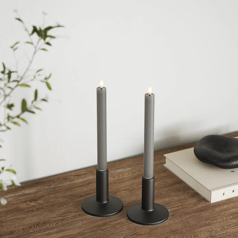 Deluxe Homeart | LED dinerkaars grijs 24cm | 2stuks