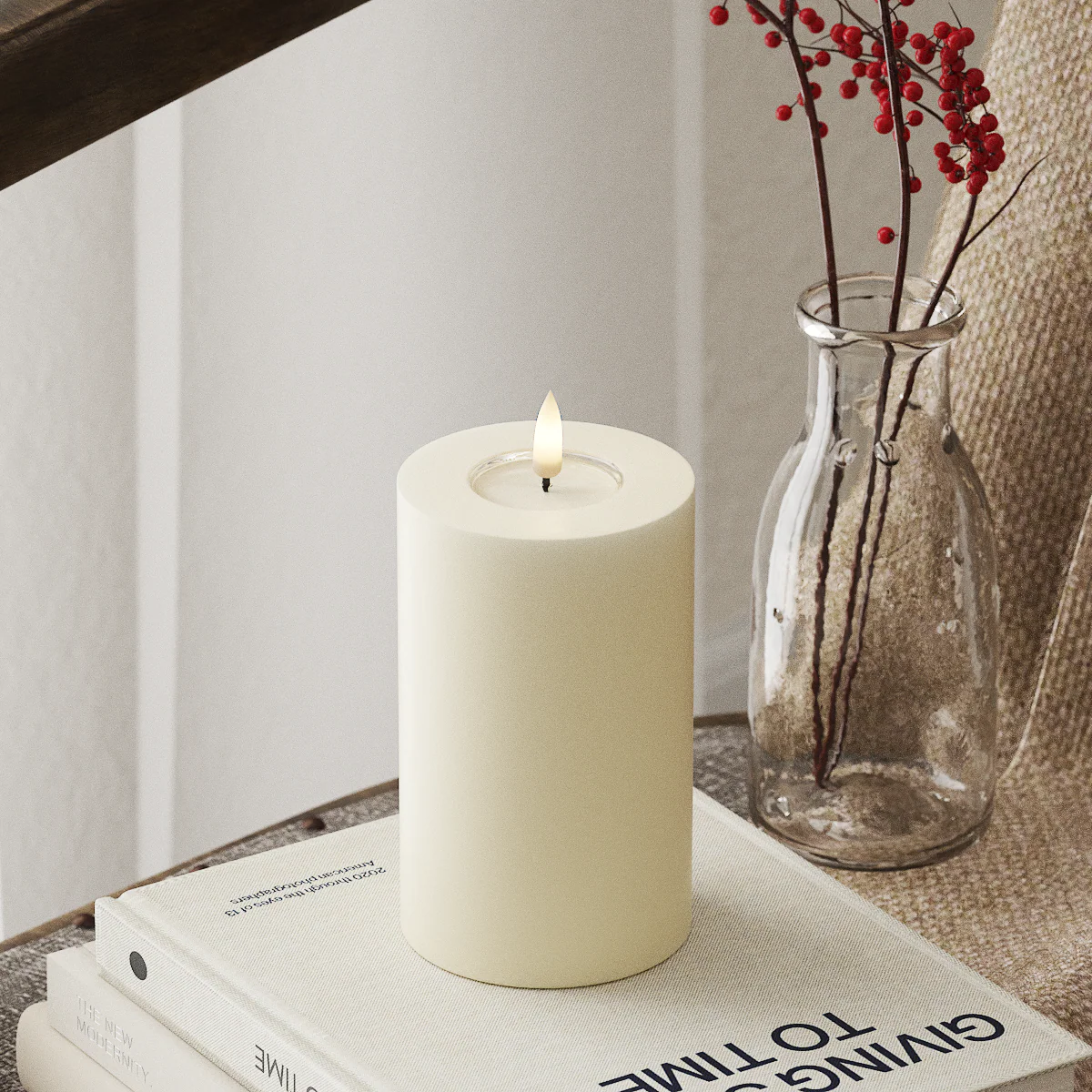 Deluxe Homeart | LED Kaars creme 7.5x12.5cm