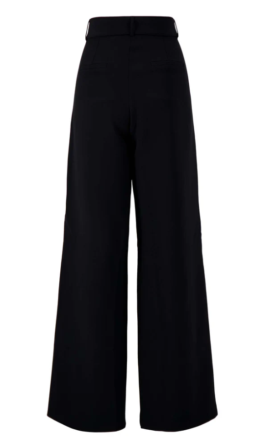 Zusss | Weite Hose mit Gürtel, schwarz