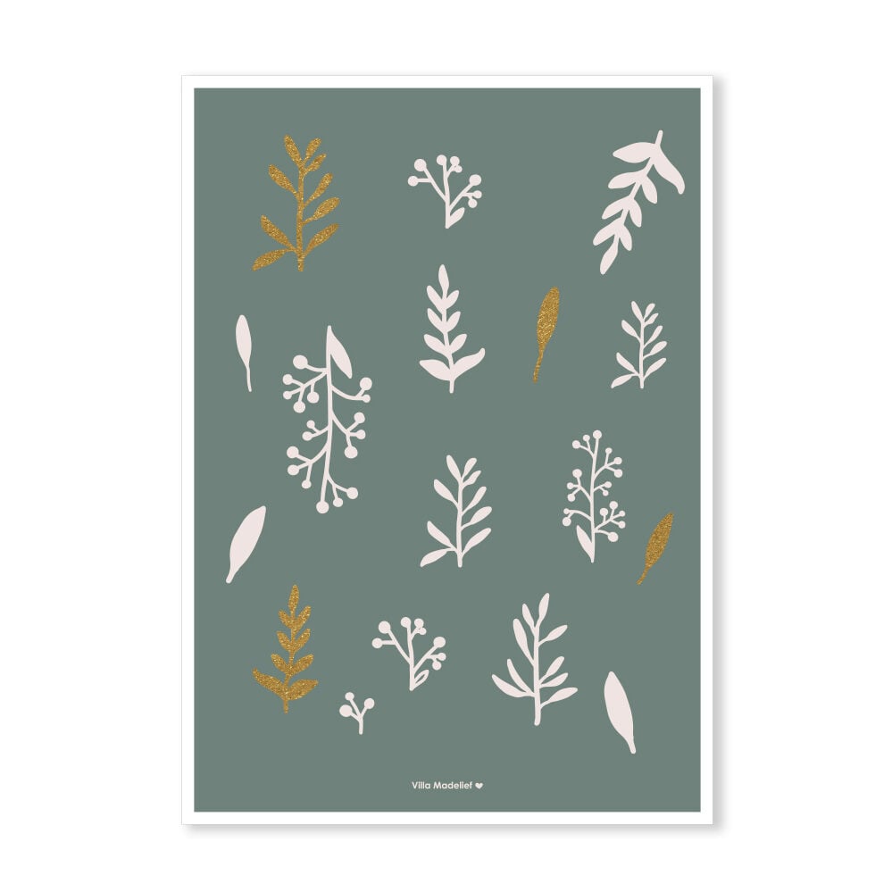 Villa Madelief | Kerstkaart leaves groen
