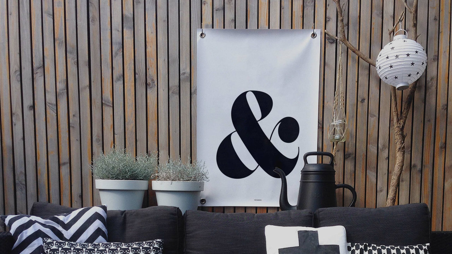 VM | Gartenposter & Schild weiß/schwarz