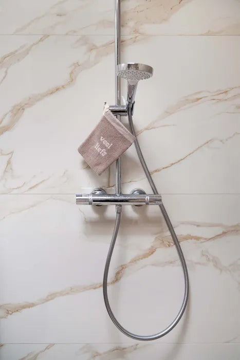 Zusss | set van 2 washandjesveel liefs leem/off white