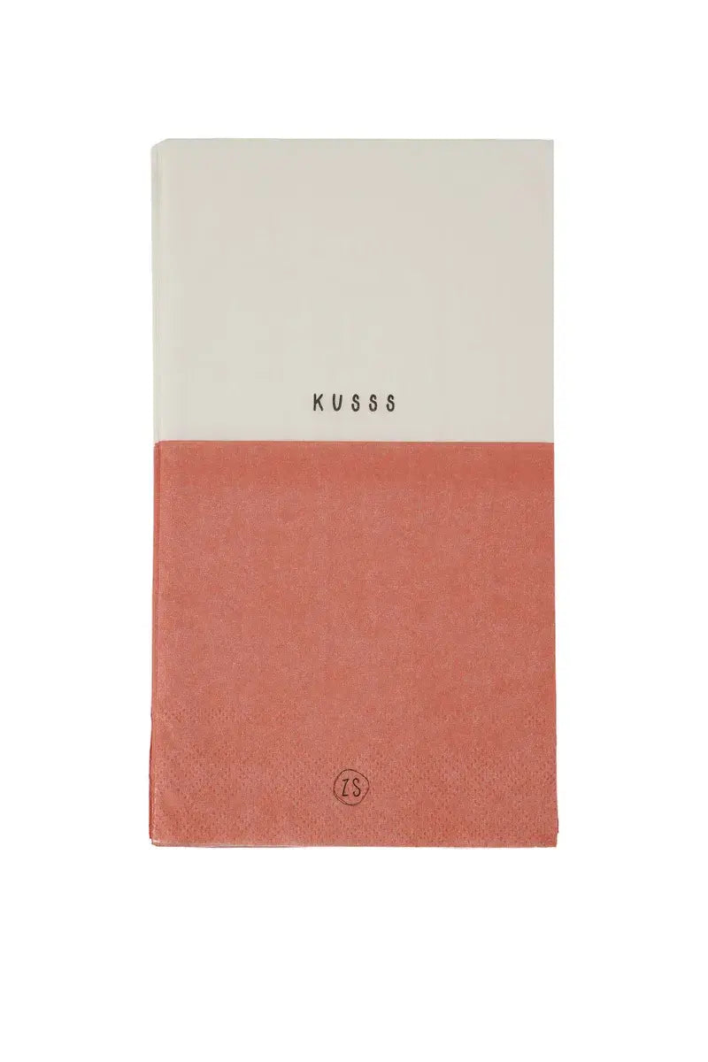 Zusss | Servetten kusss wit/oudroze