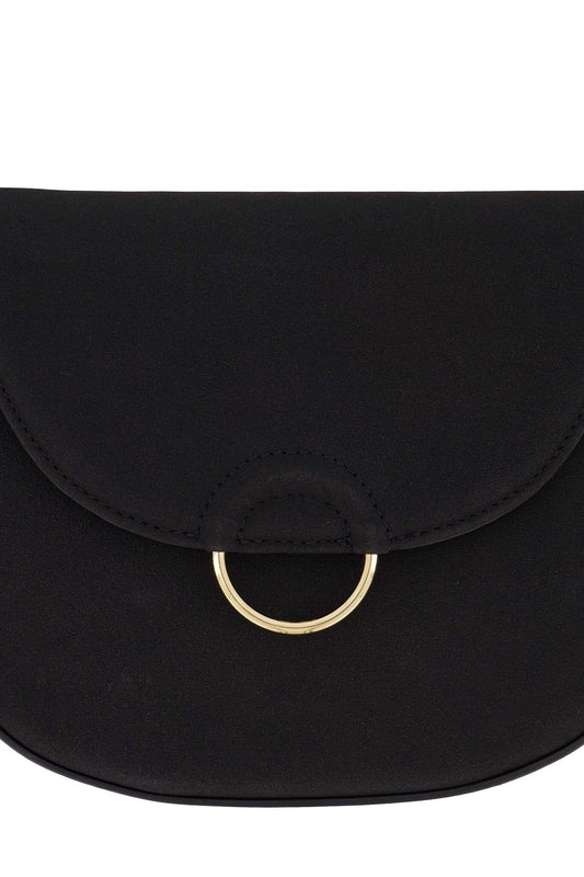 Zusss | Schoudertas met gouden ring zwart