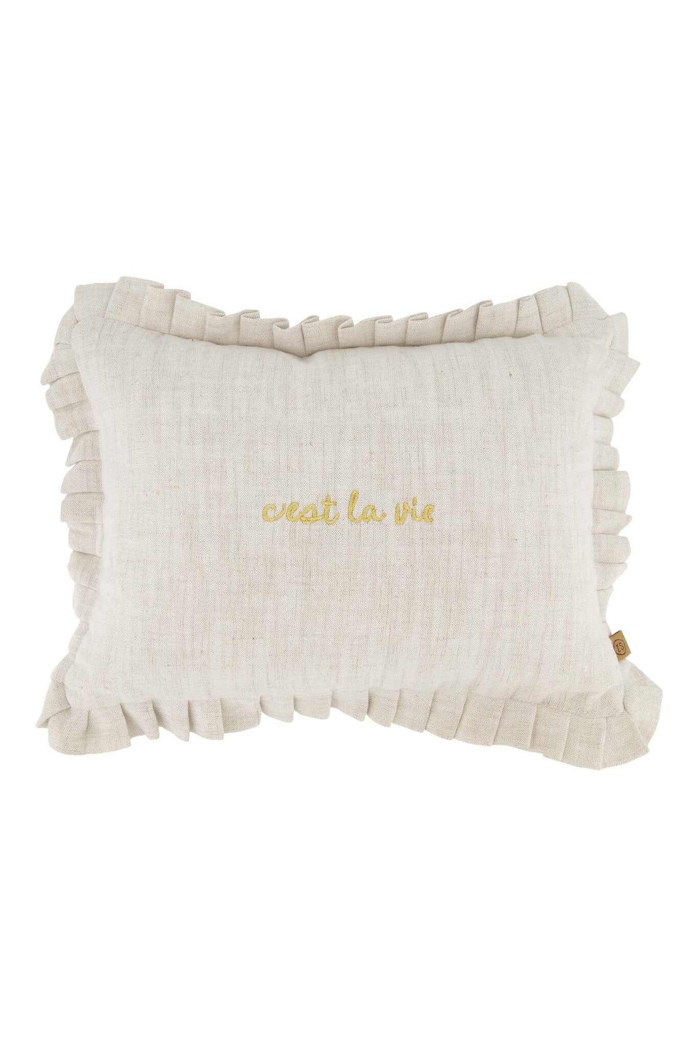 Zusss | Kissen cest la vie 35x25cm Pfeffer und Salz