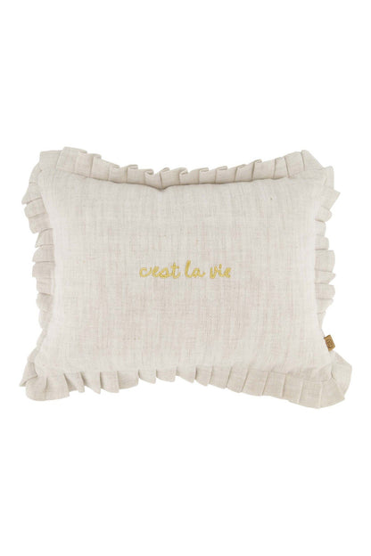 Zusss | Kissen cest la vie 35x25cm Pfeffer und Salz