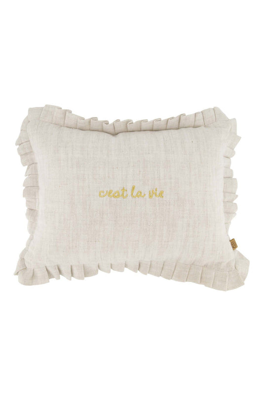 Zusss | Kussen cest la vie 35x25cm peper en zout