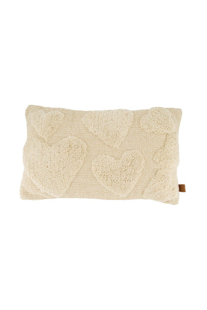 Zusss | Kussen hartjes 30x50cm ecru